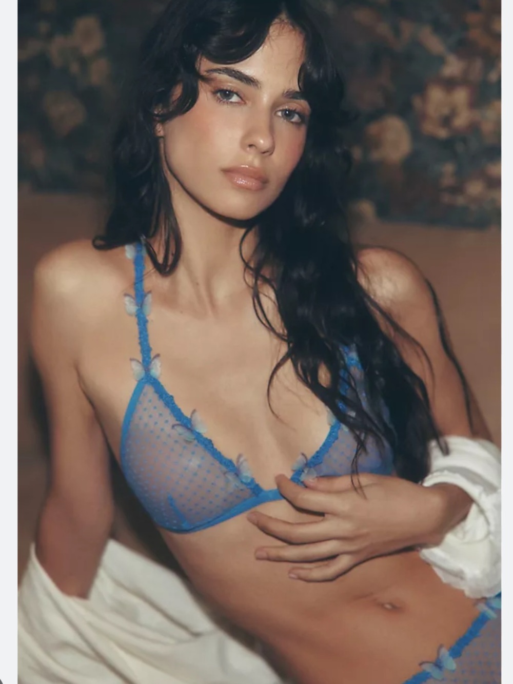 Anthropologie butterfly mesh bralette